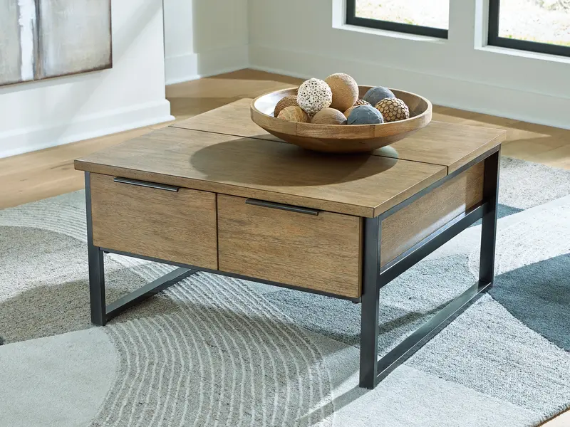 Montia Light Brown Lift-Top Coffee Table For Living Rooms 1