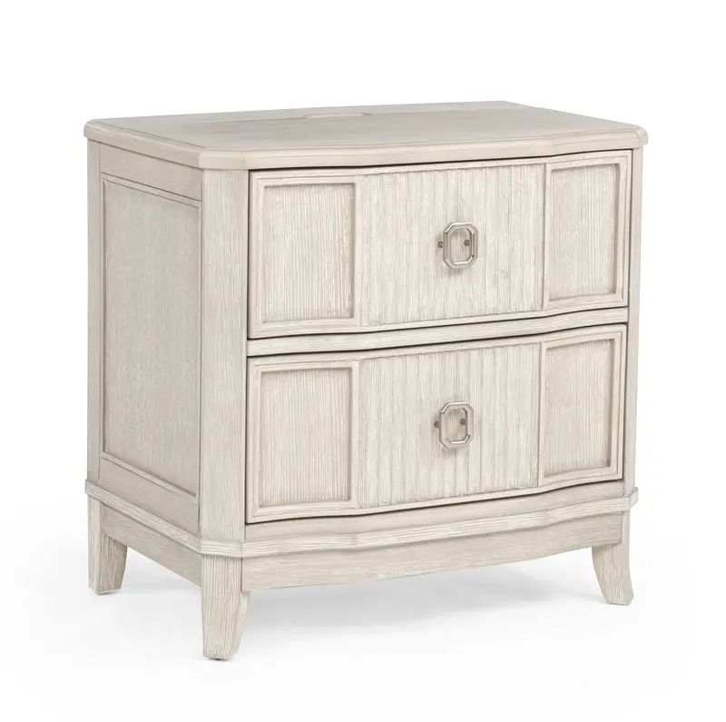 Napoli Natural Nightstand Featuring Built-In Usb Charging Ports 1