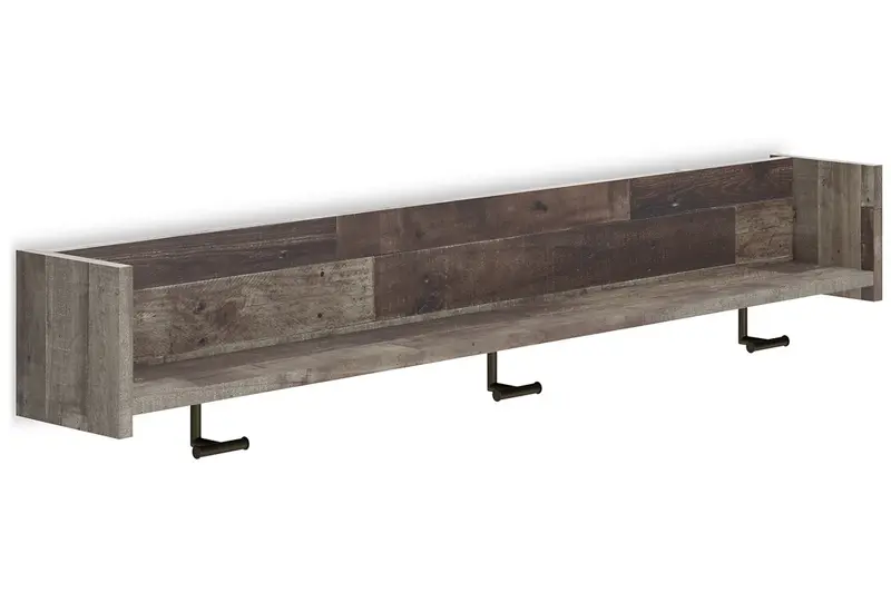 Neilsville Multi-Tier Gray Wall-Mounted Coat Rack With Shelf 1