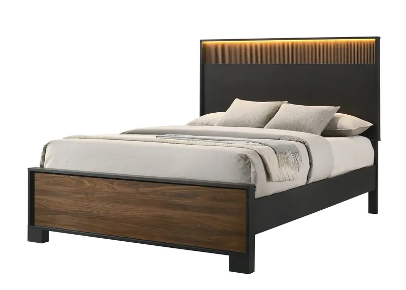 Nemy Brown King-Size Upholstered Bed 1