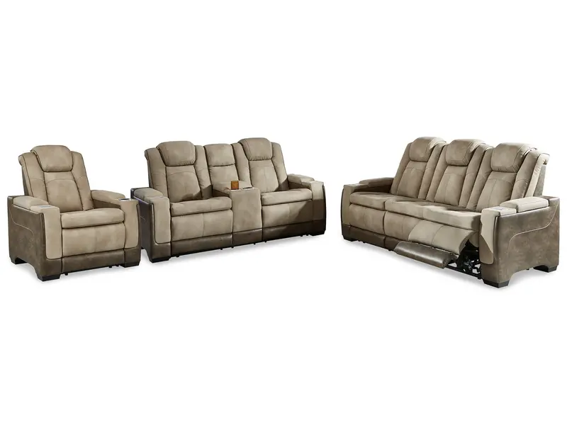 Next-Gen Durapella Sand 3-Piece Power Reclining Living Room Set 1