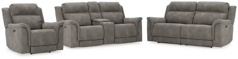 Next-Gen Durapella Slate 3-Piece Power Reclining Living Room Set 1