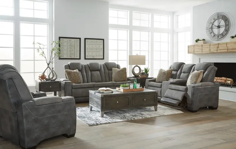 Next-Gen Durapella Slate Power Reclining Living Room Set 1