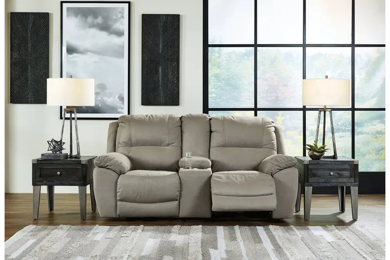 Next-Gen Gaucho Putty Reclining Loveseat With Center Console 1