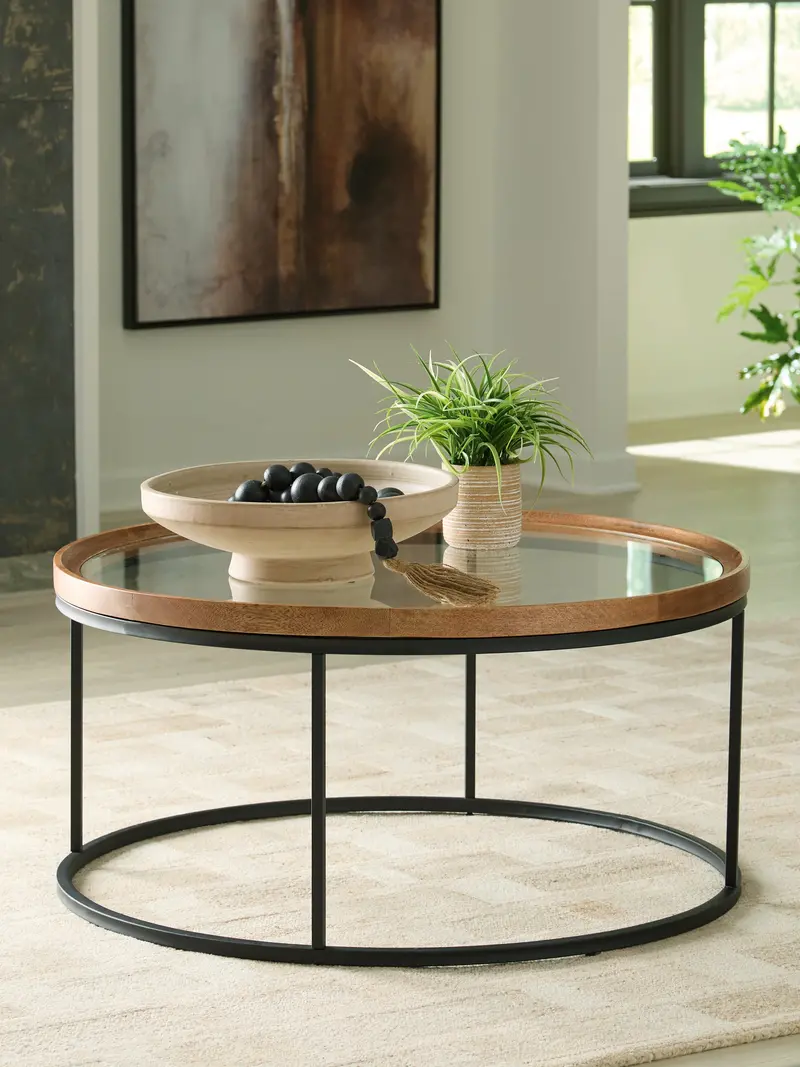 Noraluna Medium Brown Coffee Table – Solid Wood Accent Piece 1