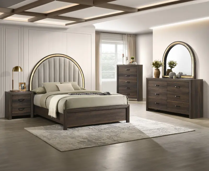 Noreen Brown Led-Integrated Bedroom Set 1