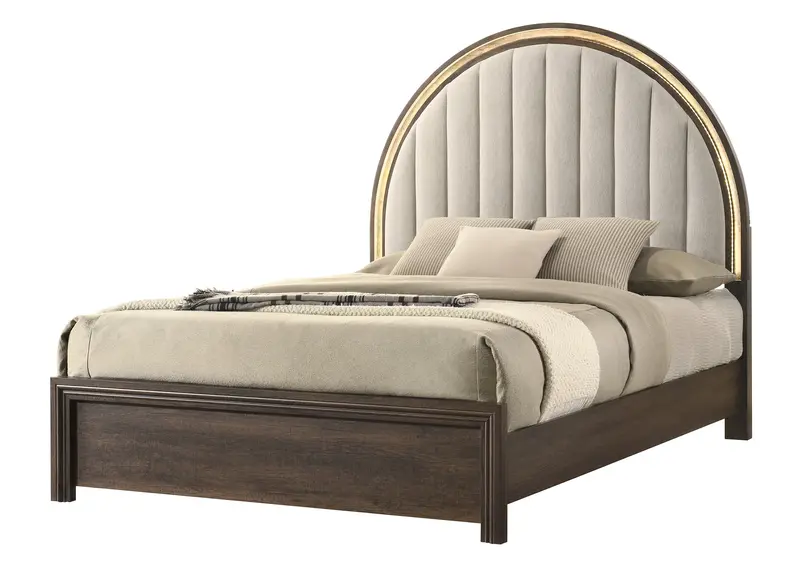 Noreen Brown Queen Bed Featuring Integrated Ambient Lighting 1
