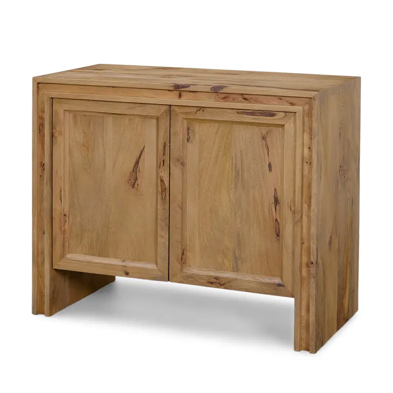 Notts Two-Door Accent Cabinet – Warm Brown Wood Finish 1