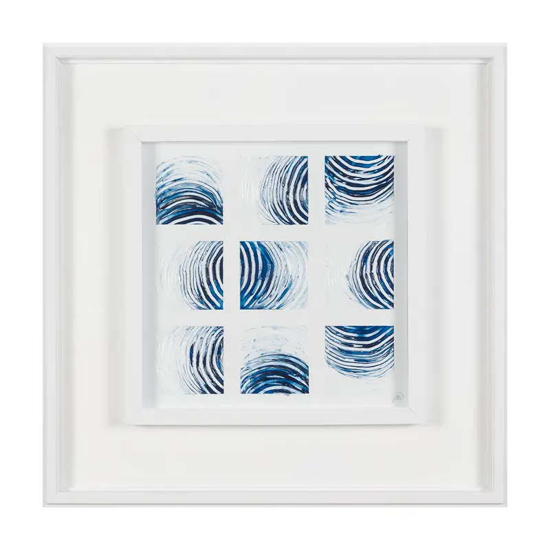 Ocean Sounds Ii Handmade Original Framed Artwork Under Glass By Studio M 1