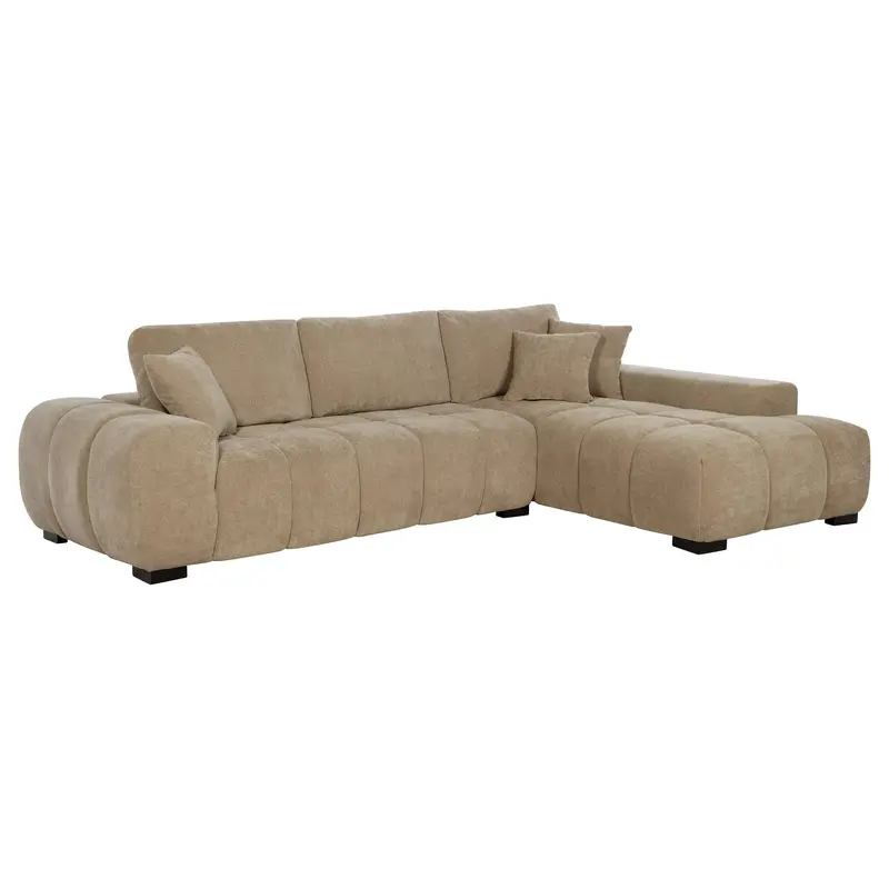 Octavia Camel Upholstered Sectional Sofa With Chaise 1
