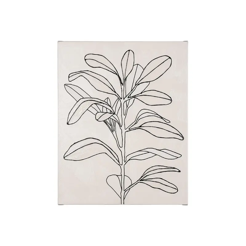 Olive Branch Contour I Decorative Canvas By Emma Scarvey – Tactile Hand-Embellished Design 1