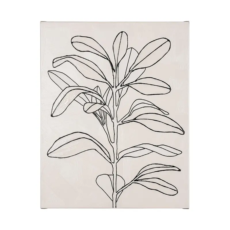 Olive Branch Contour I Wall Art By Emma Scarvey – Hand-Embellished Textured Canvas 1