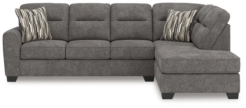 Olten Graphite Right-Arm Facing 2-Piece Sectional Sofa 1