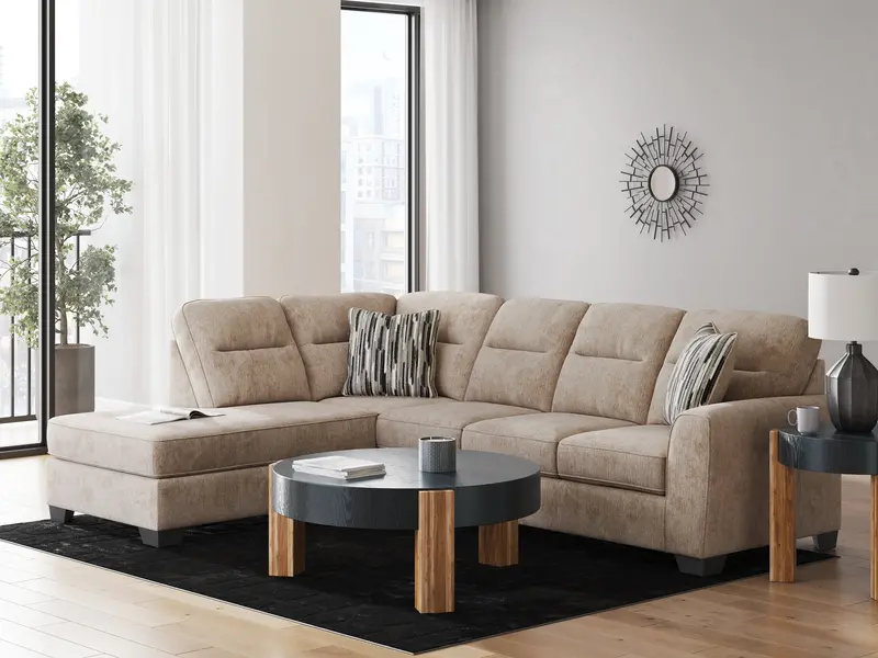 Olten Mocha Left-Arm Facing 2-Piece Sectional 1