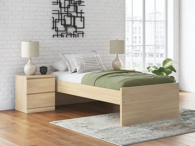 Onita Natural Twin Platform Bed – Low-Profile Solid Wood Base 1