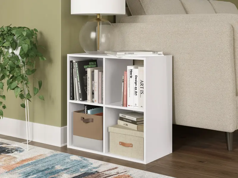 Onita White Four-Cube Wall-Mountable Organizer Shelf 1