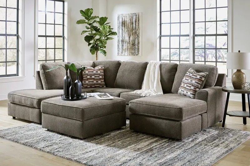 O'Phannon Putty Leather Laf Chaise Sectional – 2-Piece 1
