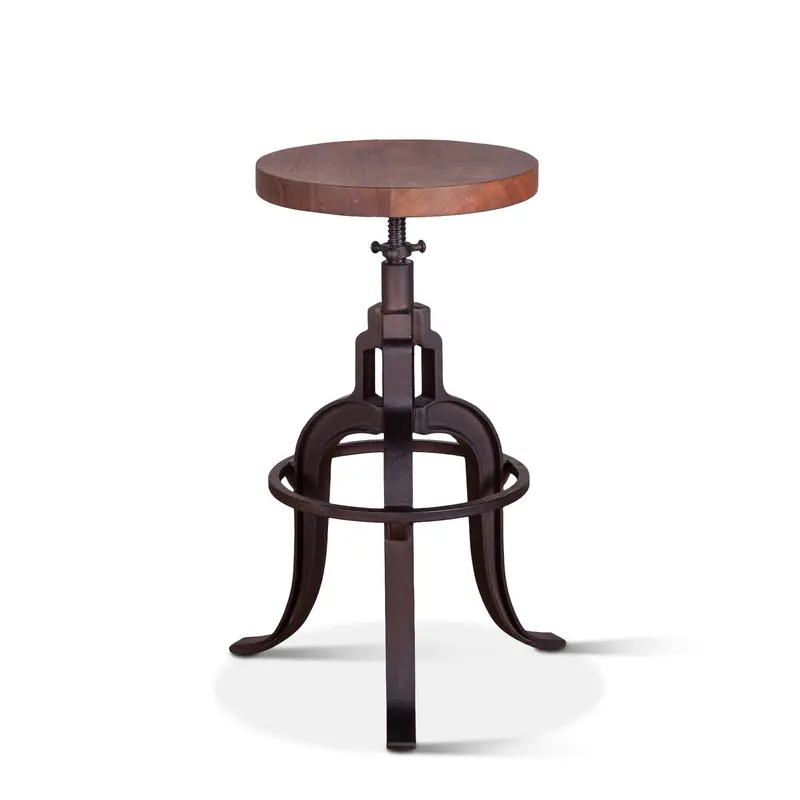 Organic Forge Raw Walnut Adjustable Stool – 14-Inch Minimalist Bar Seating 1