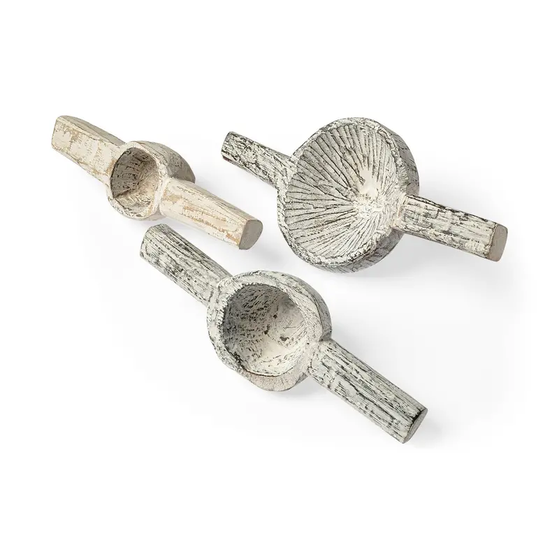 Oro Measuring Cups (Set Of 3) – White Tribal-Inspired Kitchen Tools 1
