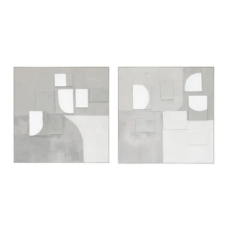 Palette Cutout Collage – Hand-Painted Framed Diptych 1