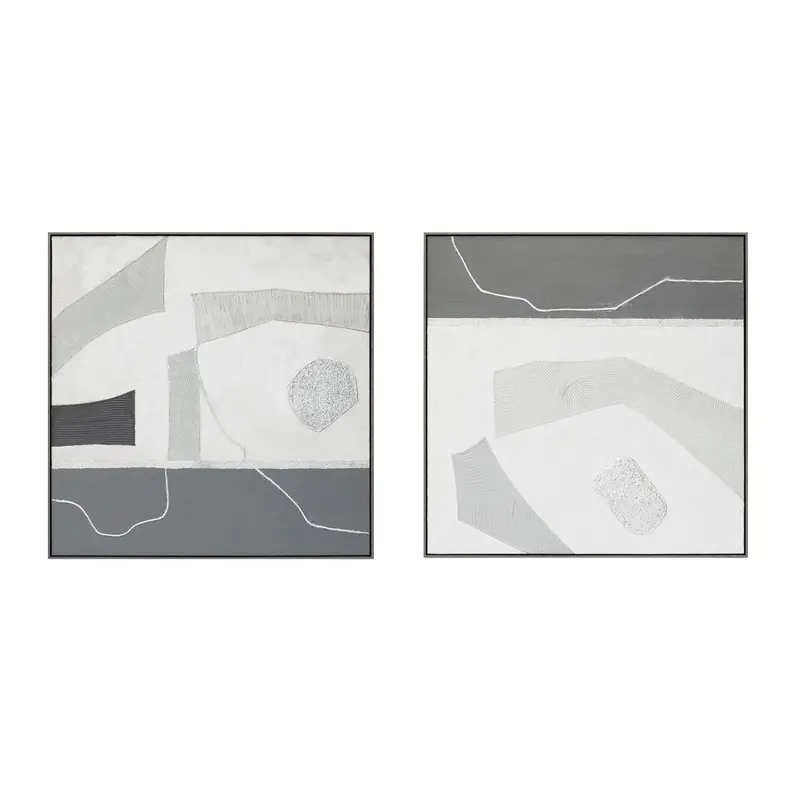 Palette Modern Slate – Hand-Painted Framed Diptych 1