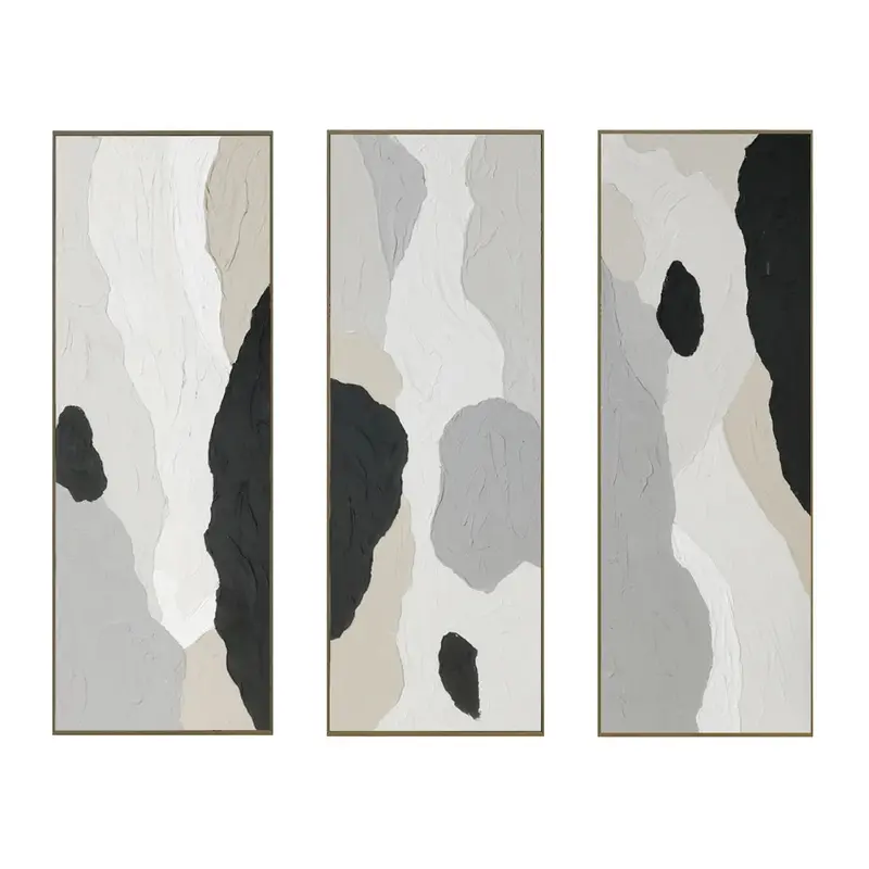 Palette Ripped Reflections – Hand-Painted Framed Triptych 1