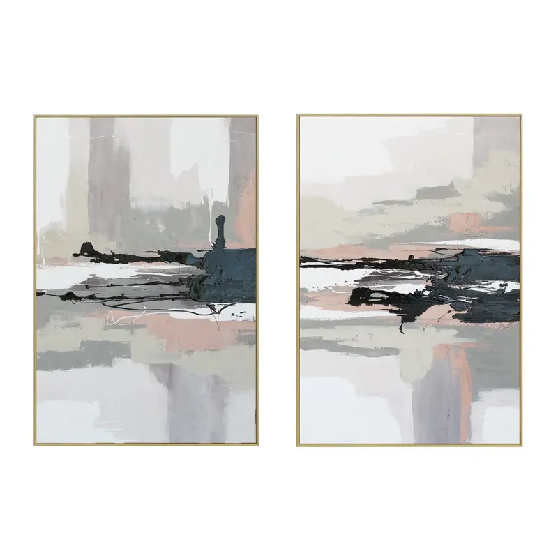 Palette Vistas Unknown – Hand-Painted Framed Diptych 1
