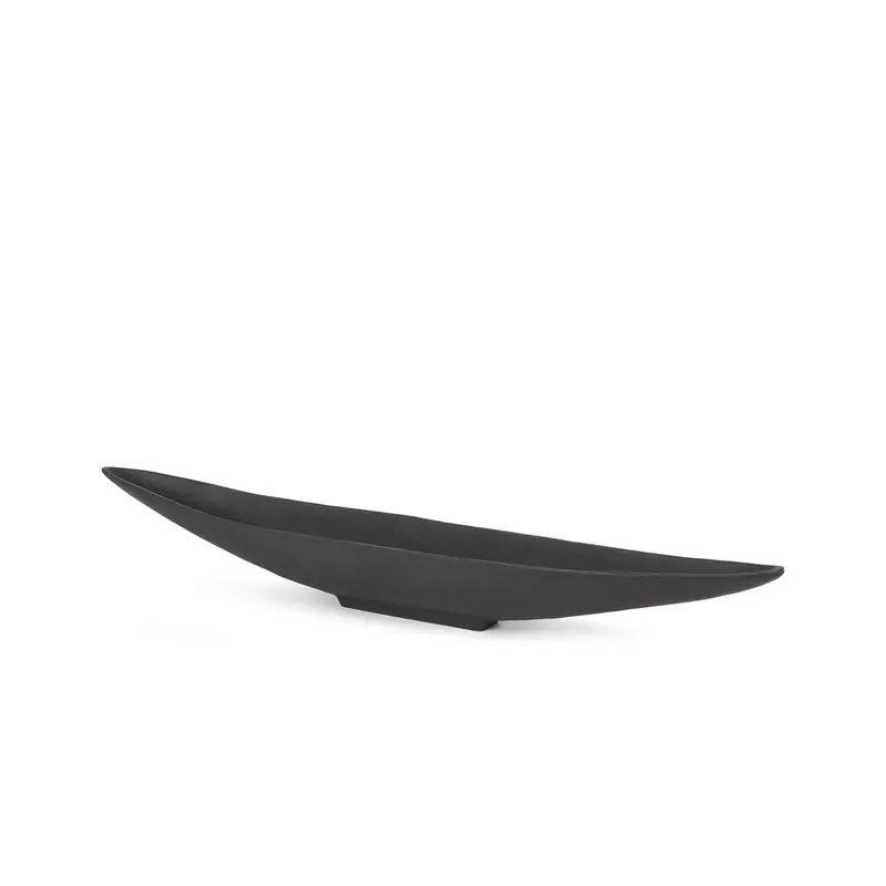 Piero Small Matte Black Metal Decorative Bowl 1