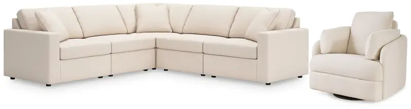 Pillar Peak Oyster 5-Piece Sectional With Power Recliner 1