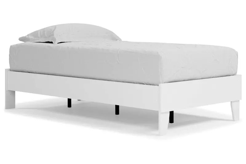 Piperton White Twin Platform Bed Frame 1