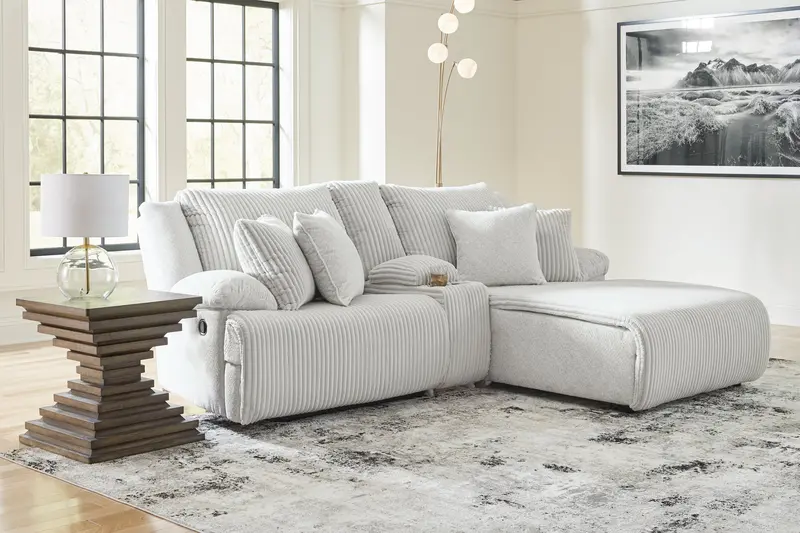 Premium Alloy 3-Seat Raf Chaise Reclining Sectional Sofa 1