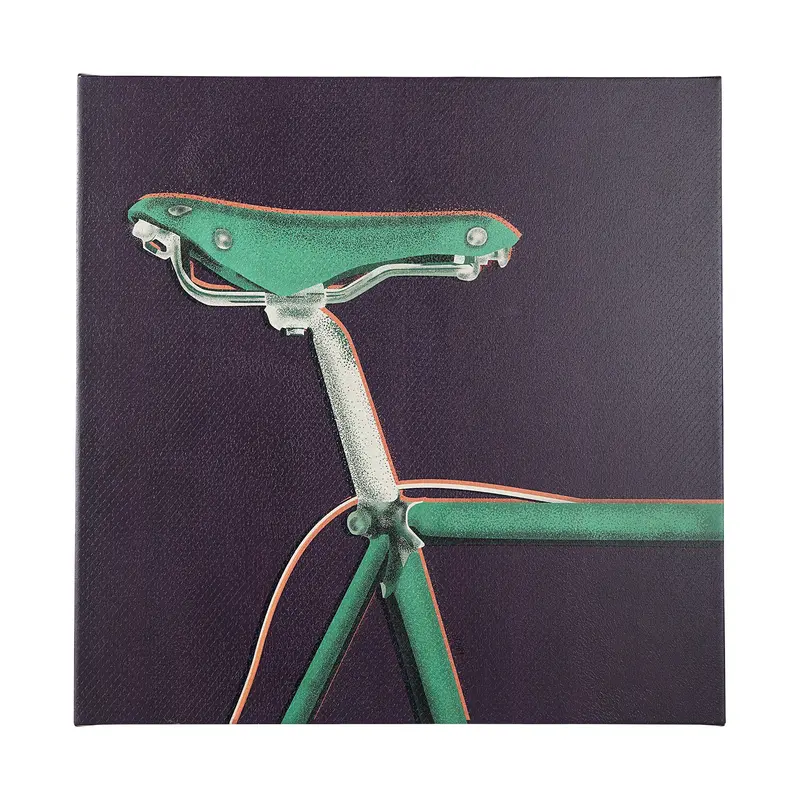 Purple Bike Saddle Art Print – Hand-Embellished Textured Canvas By Alarm 1