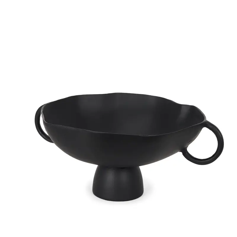 Radka Large Matte Black Metal Decorative Bowl 1