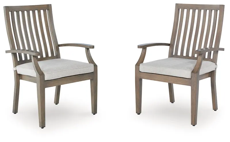 Rainier Ranch Outdoor Armchairs – 2-Pack Brown & Beige Wicker Chairs With Cushions 1