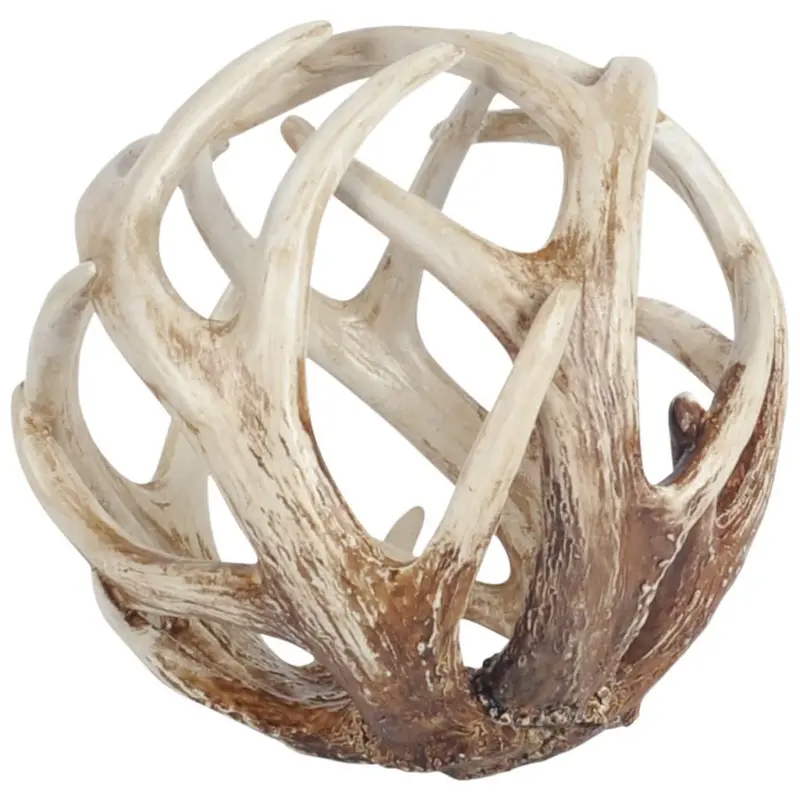 Ramus Ii Large Brown Antler-Inspired Decorative Orb – 7" Diameter 1