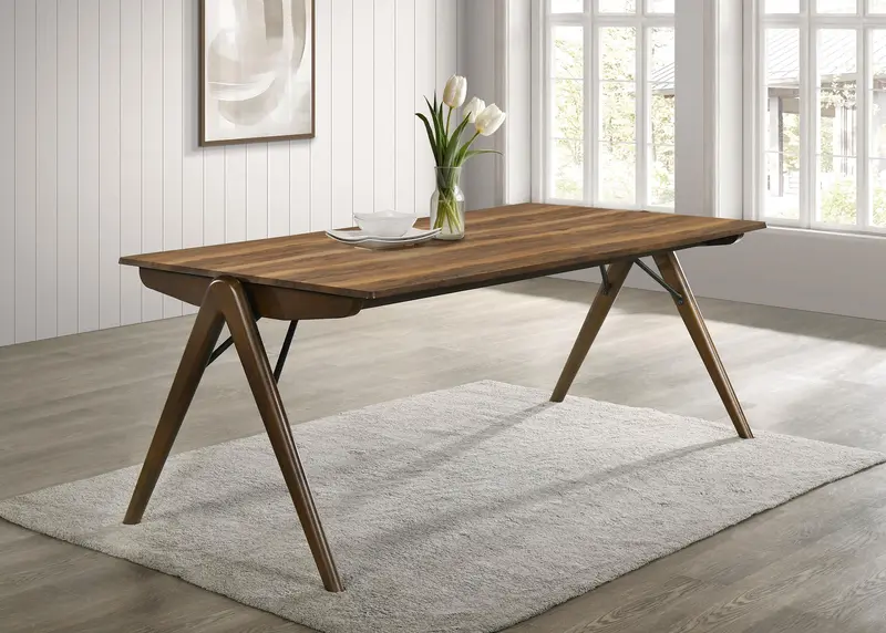 Randolph Sheesham Wood 79" Rectangular Dining Table In Brown Finish 1