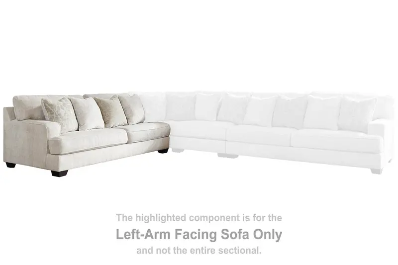 Rawcliffe Parchment Left-Facing Sofa For Sectional Configurations 1