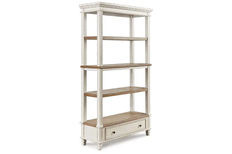 Realyn 75-Inch Brown-And-White Bookshelf Unit 1