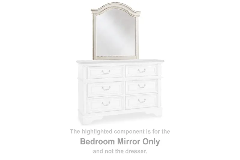 Realyn Distressed White Round Bedroom Mirror – Vintage-Inspired 1