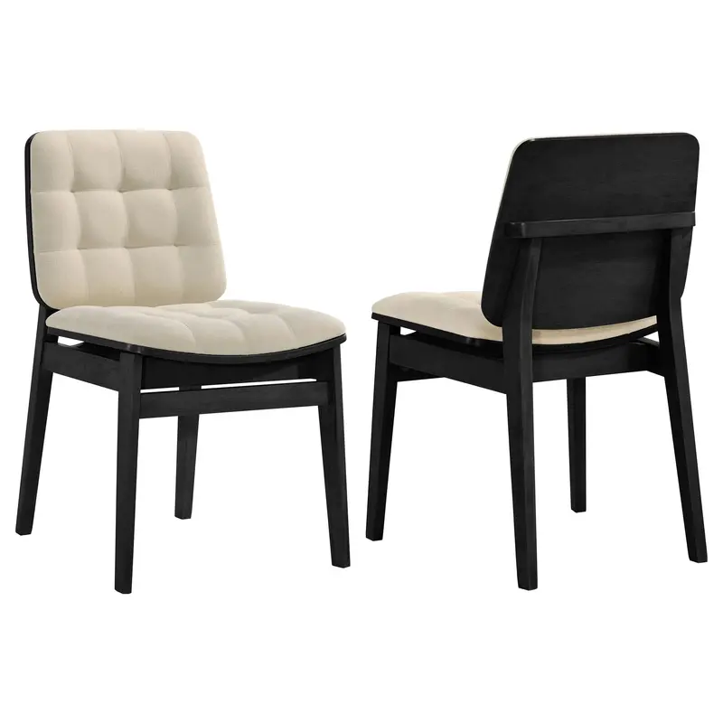 Redbridge Black And Cream Velvet Side Chairs (2-Pack) 1