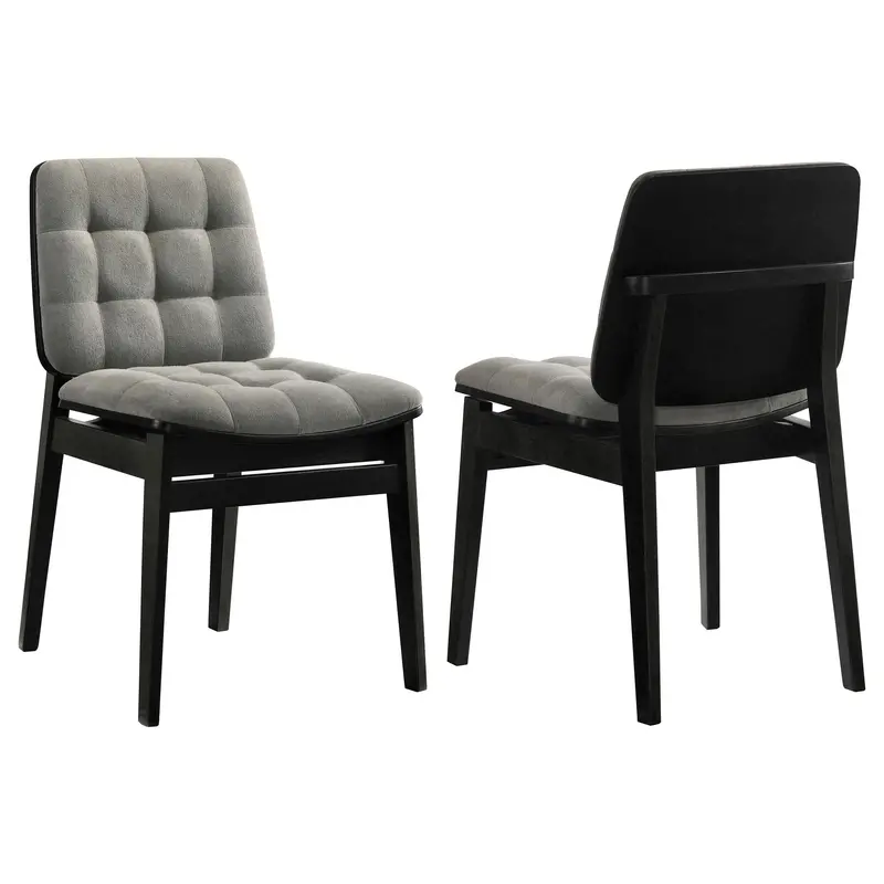 Redbridge Black And Gray Velvet Side Chairs (2-Pack) 1