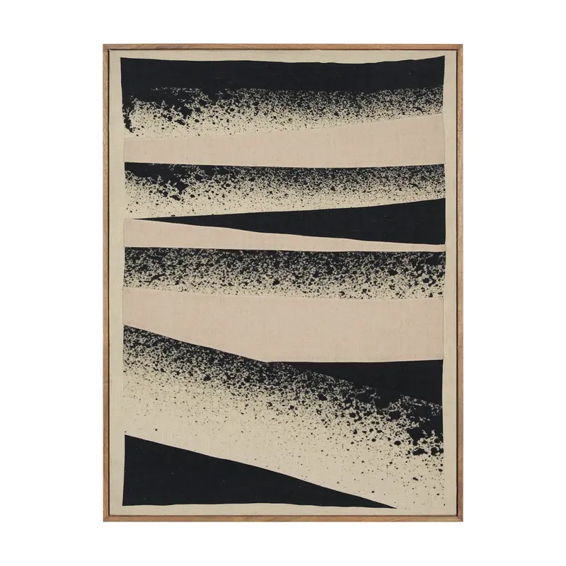 Revelin Large Textured Fabric Collage Wall Art On Linen, Framed 1