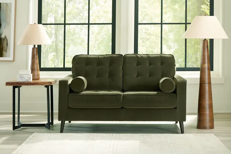 Reveon Lakes Olive Loveseat – Compact Two-Seater Sofa 1