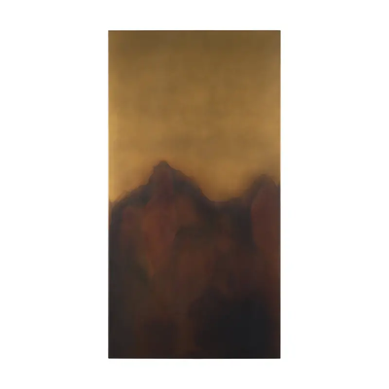 Rios Wall Sculpture — Gold-And-Red Painted Design With Acid-Washed Metal Accents 1