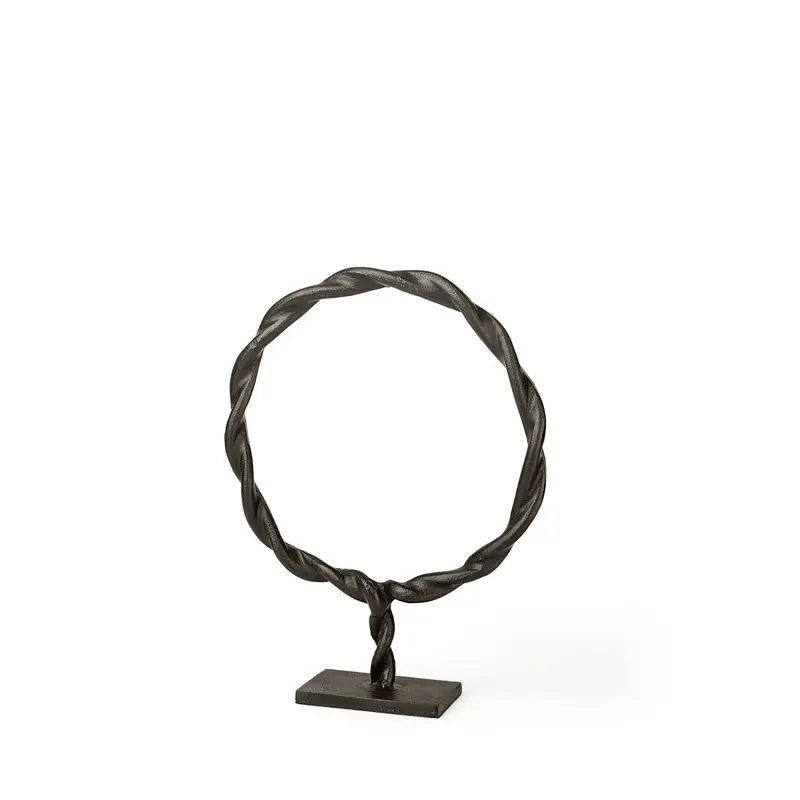 Rizwan Small Braided Aluminum Circular Accent Piece – Matte Black Finish 1