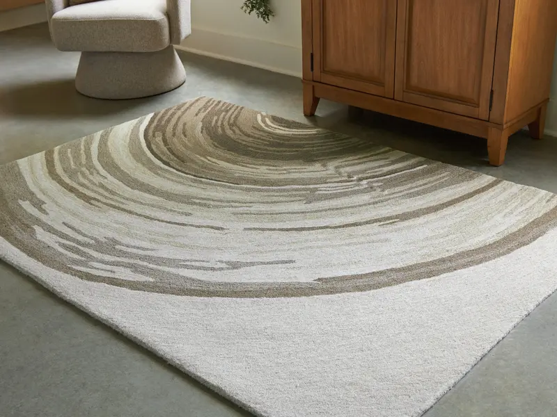 Rizwana Ivory-Brown-And-Gray Medium Area Rug 1