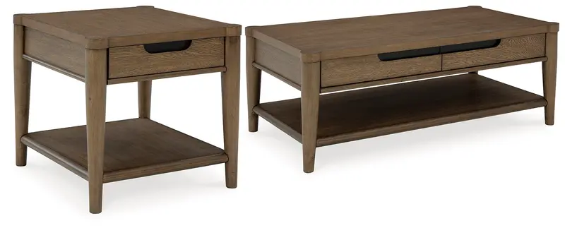 Roanhowe Brown Coffee Table And Matching End Table Combo 1