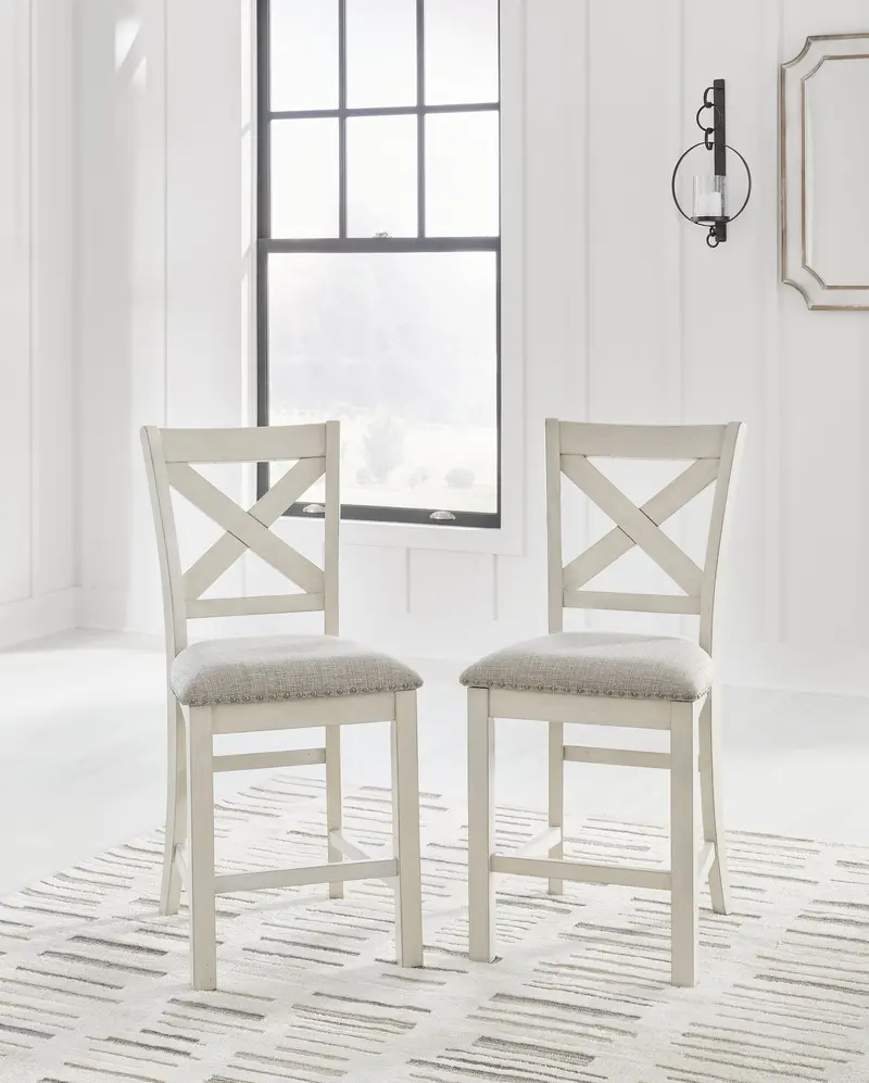 Robbinsdale Antique-White Counter-Height Barstools (Set Of 2) 1