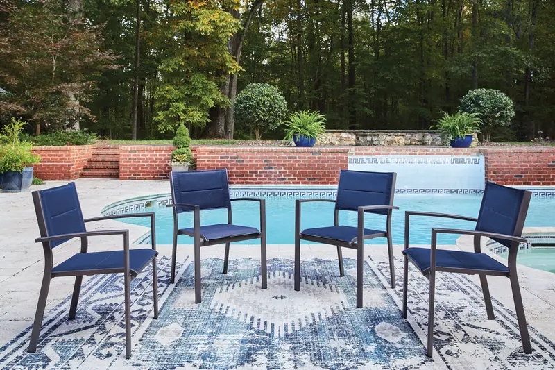 Rocky Creek Blue-And-Gray Outdoor Sling Armchairs – Pack Of Four 1