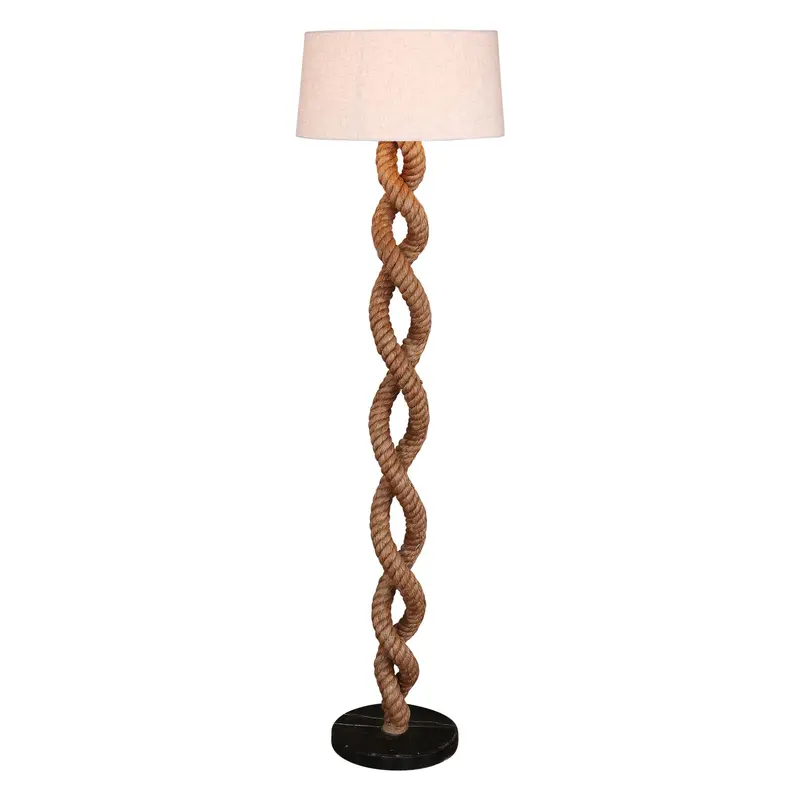 Rope Floor Lamp With Shade – Vintage-Inspired Lighting 1